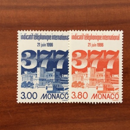 Monaco Num 2049-2050 ** MNH indicatif téléphonique année 1996