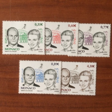 Monaco Num 2785-2789 ** MNH Mariage Charlene Wittstock